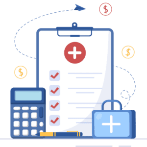 Medical Clipboard Document Calculator and pen